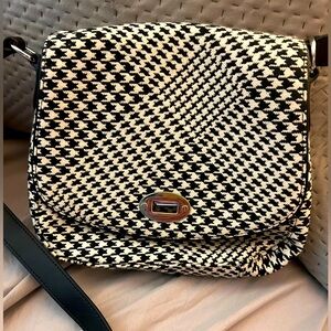 Talbots Stylish Black and White Houndstooth Bag